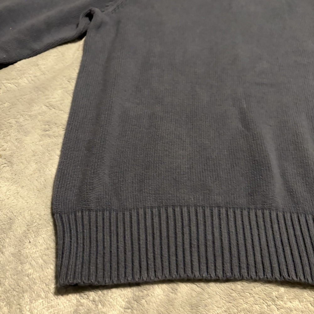 Eddie Bauer Sweater Men Medium Blue Turtleneck Quarter Zip Pull Over - Picture 11 of 16